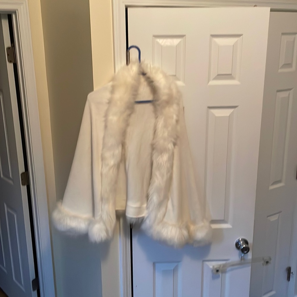 Faux fur poncho